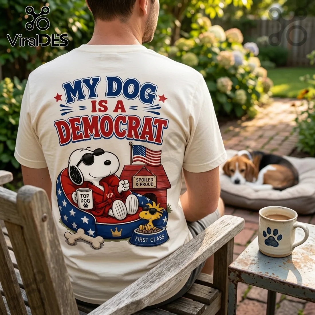 Snoopy American Flag Democrat Mascot T-Shirt Snoopy American Flag Democrat Mascot T-Shirt