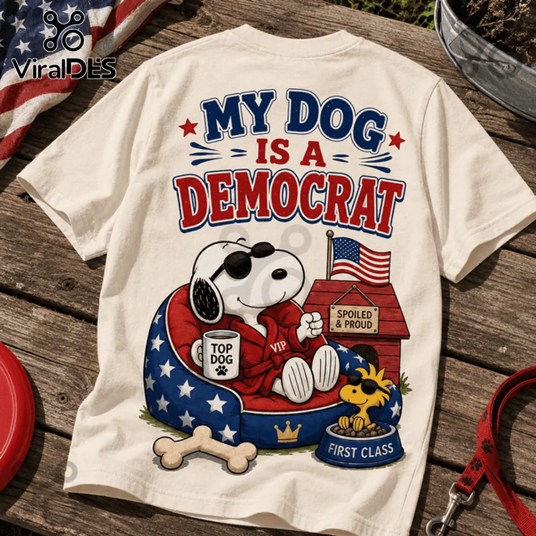 Snoopy American Flag Democrat Mascot T-Shirt Snoopy American Flag Democrat Mascot T-Shirt