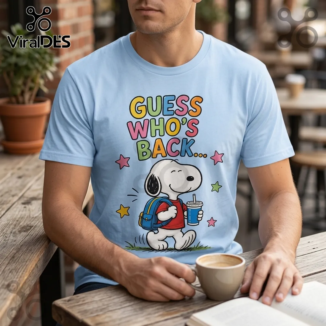 Snoopy and Woodstock Back to School Light Blue T-Shirt Snoopy and Woodstock Back to School Light Blue T-Shirt