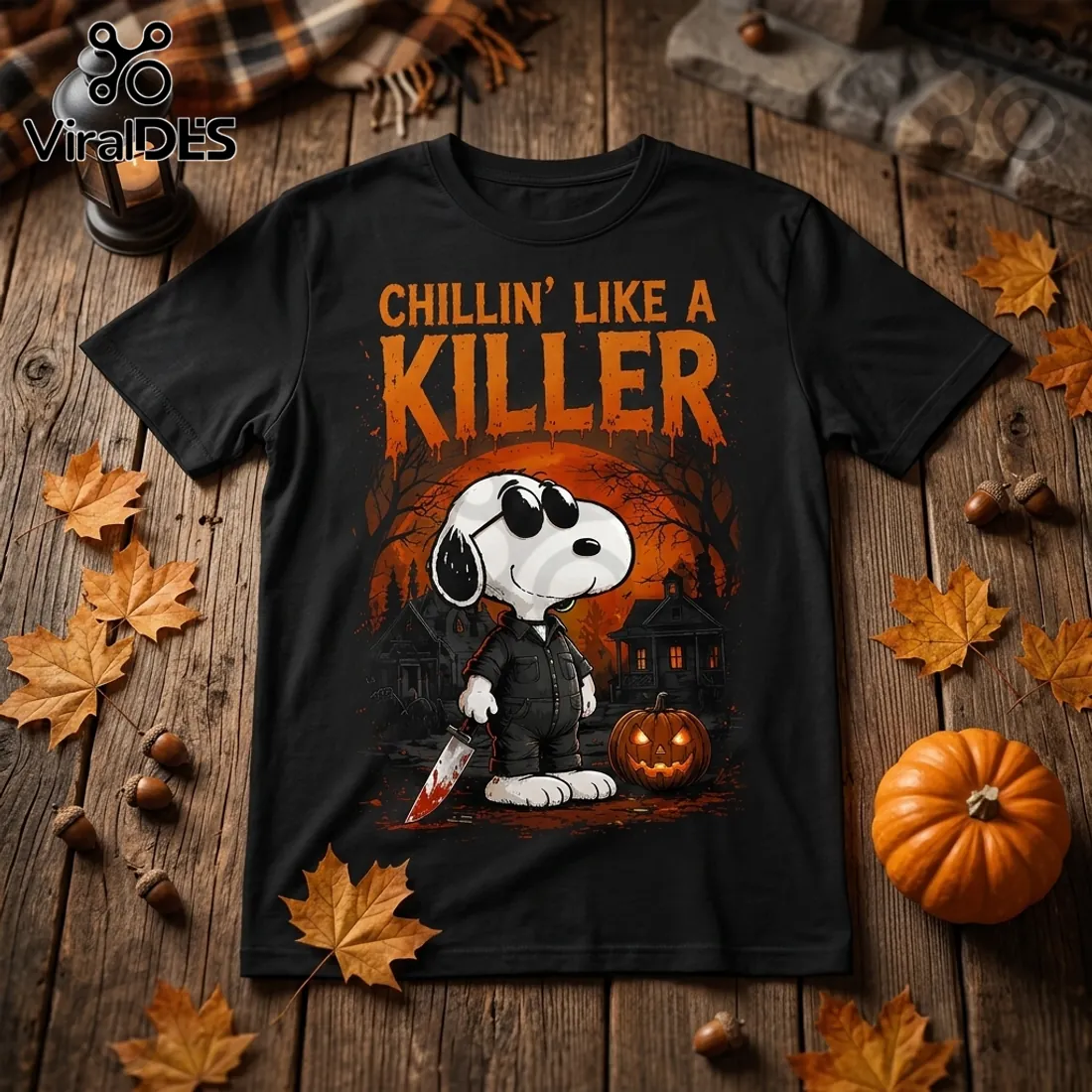 Snoopy Halloween Michael Myers Chillin Killer T-Shirt Snoopy Halloween Michael Myers Chillin Killer T-Shirt