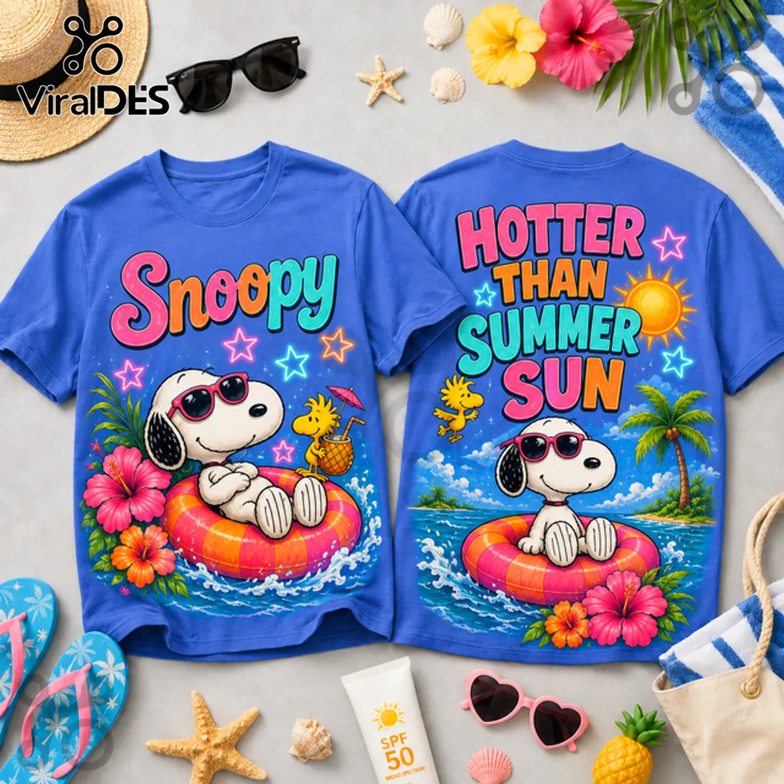 Snoopy Hotter Than Summer Sun Blue T-Shirt Snoopy Hotter Than Summer Sun Blue T-Shirt