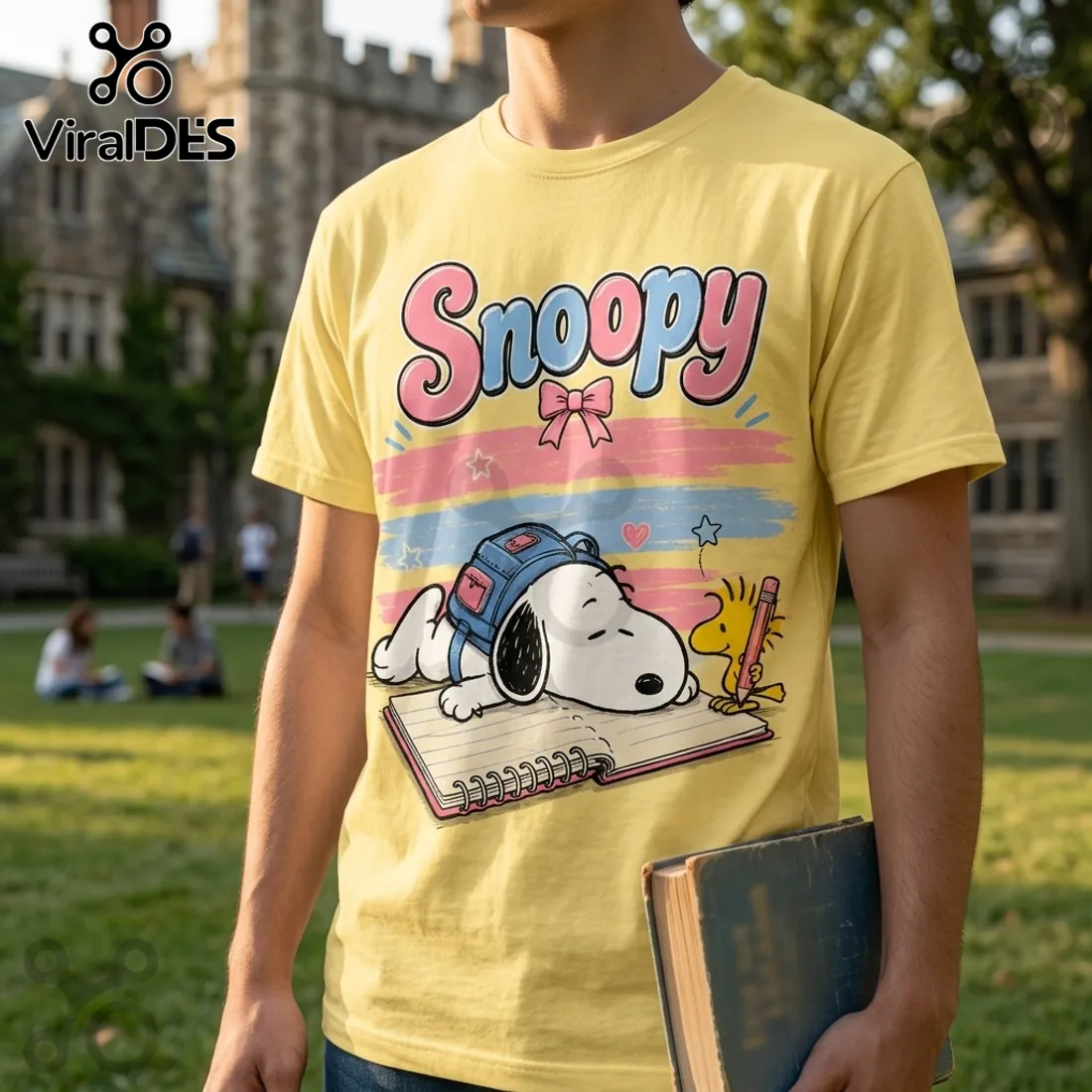 Snoopy One School Year Later Yellow Cotton T-Shirt Snoopy One School Year Later Yellow Cotton T-Shirt