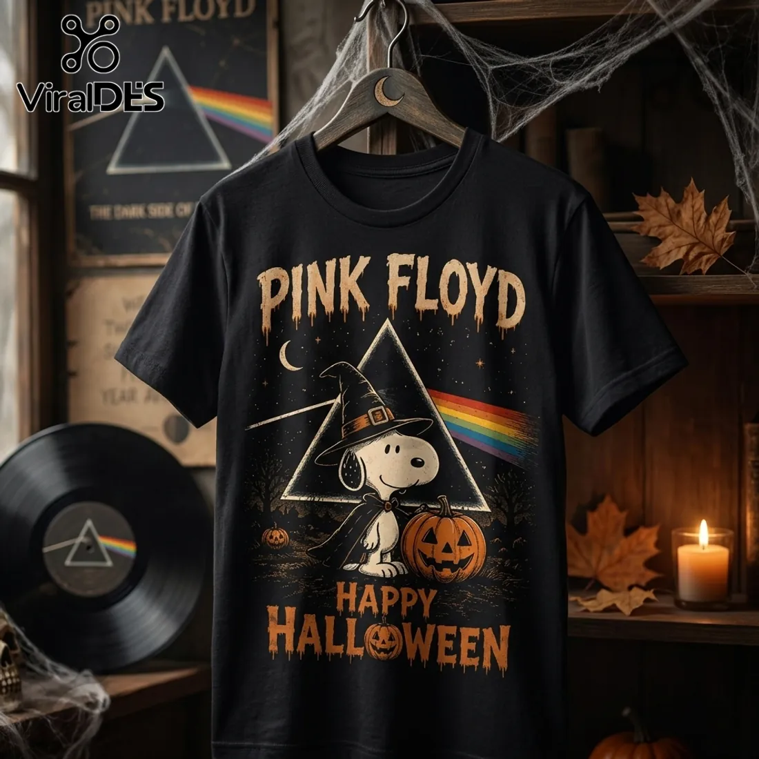 Snoopy Pink Floyd Dark Side of the Moon Halloween T-Shirt Snoopy Pink Floyd Dark Side of the Moon Halloween T-Shirt
