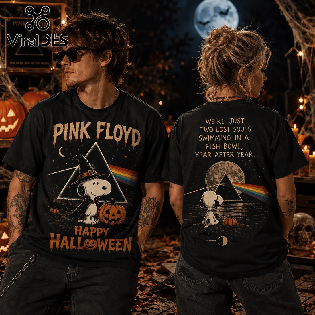 Snoopy Pink Floyd Dark Side of the Moon Halloween T-Shirt Snoopy Pink Floyd Dark Side of the Moon Halloween T-Shirt