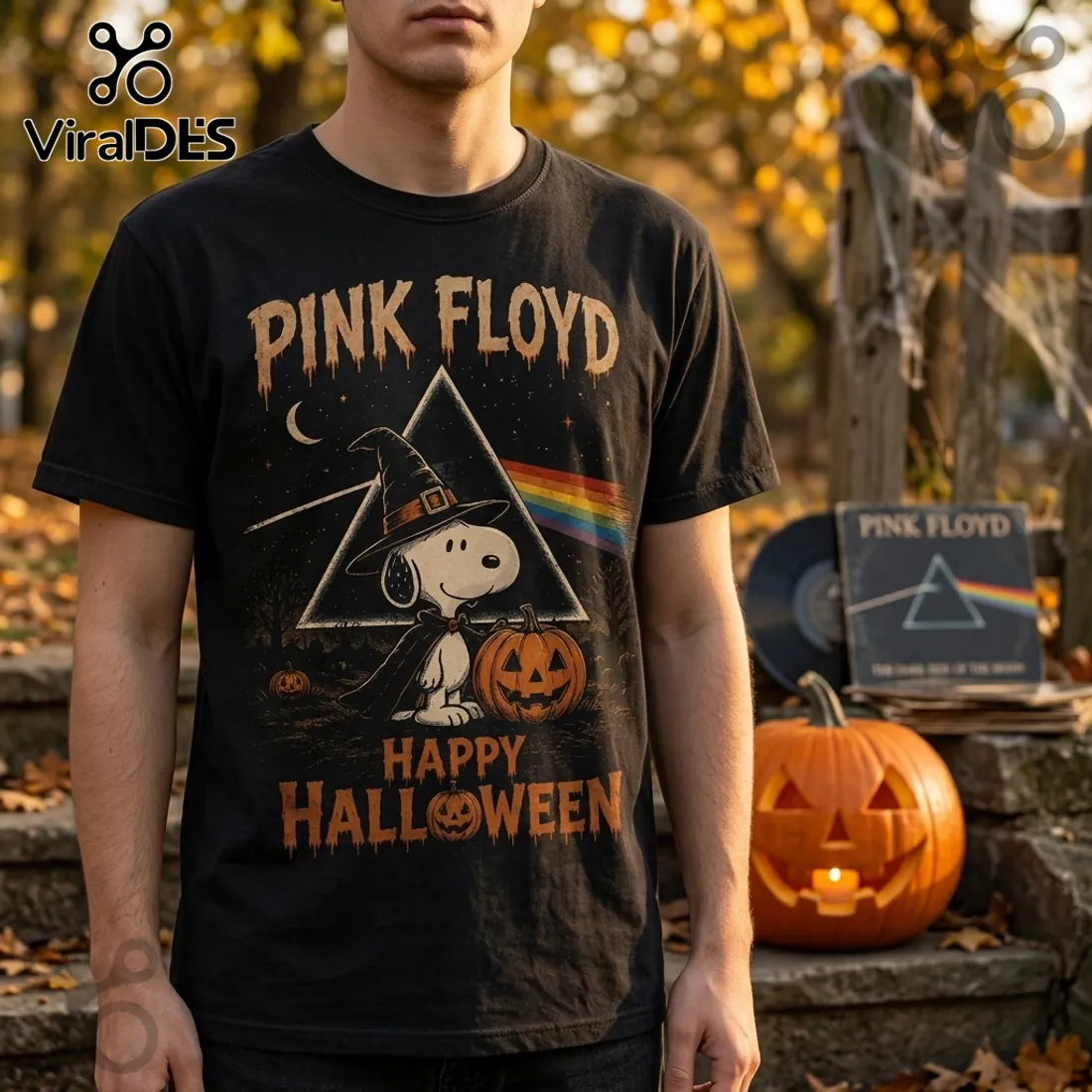 Snoopy Pink Floyd Dark Side of the Moon Halloween T-Shirt Snoopy Pink Floyd Dark Side of the Moon Halloween T-Shirt
