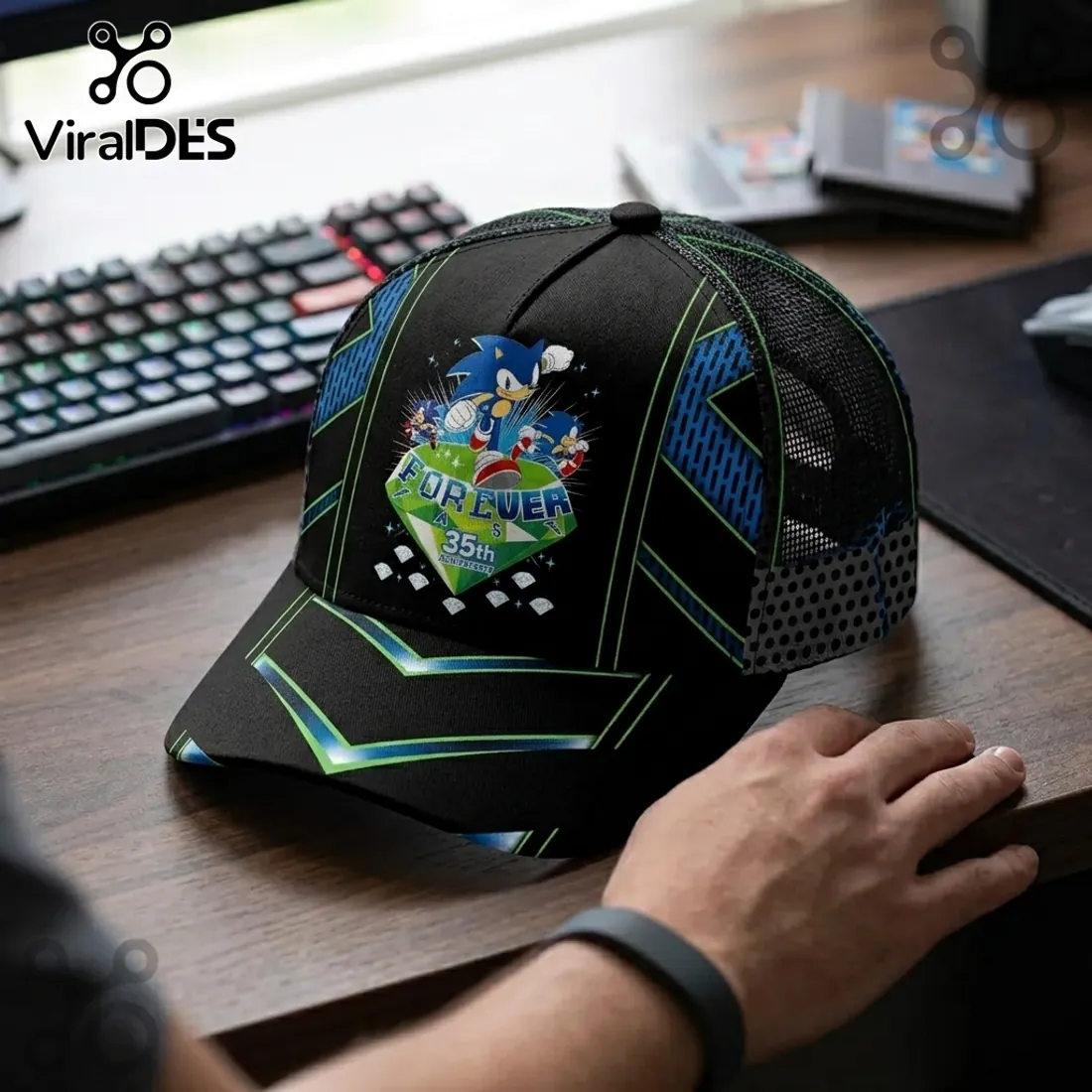 Sonic the Hedgehog 35th Anniversary Black Baseball Cap Sonic the Hedgehog 35th Anniversary Black Baseball Cap