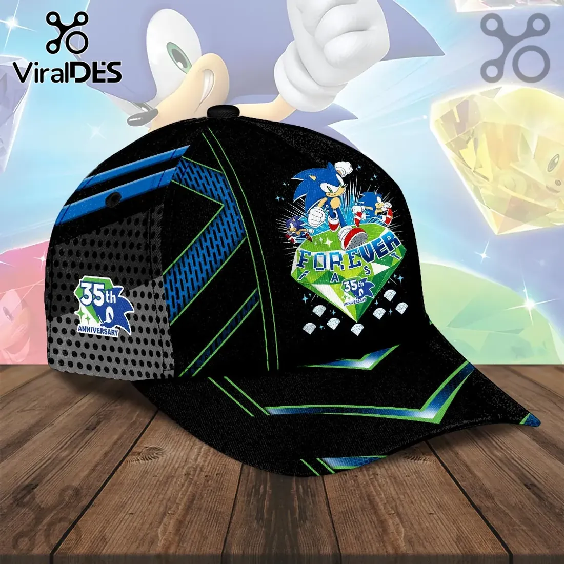 Sonic the Hedgehog 35th Anniversary Black Baseball Cap Sonic the Hedgehog 35th Anniversary Black Baseball Cap