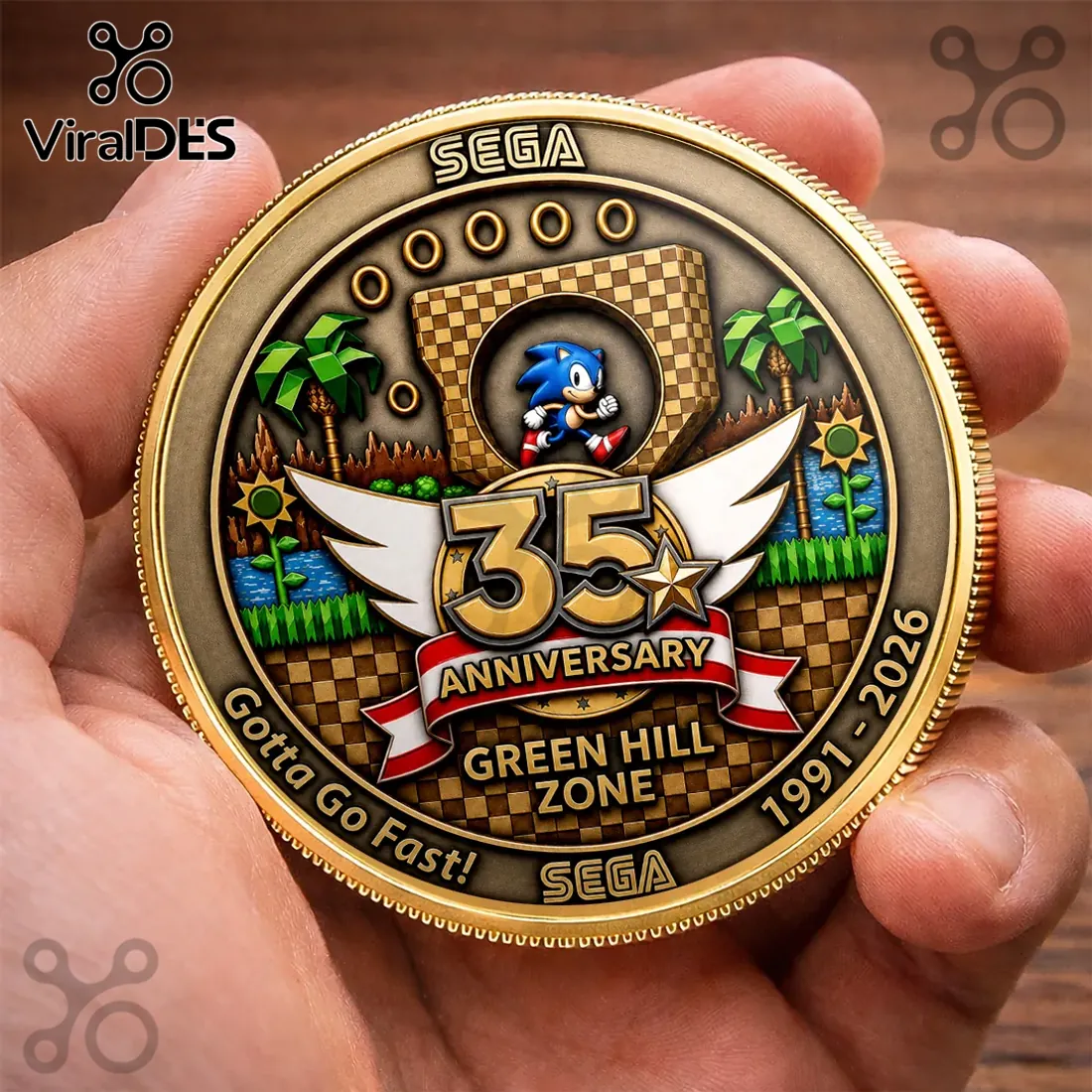 Sonic the Hedgehog 35th Anniversary Gold Commemorative Coin Sonic the Hedgehog 35th Anniversary Gold Commemorative Coin