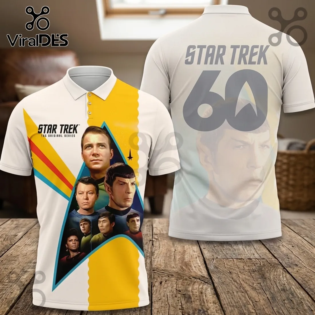 Star Trek The Original Series 60th Anniversary Polo Shirt Star Trek The Original Series 60th Anniversary Polo Shirt