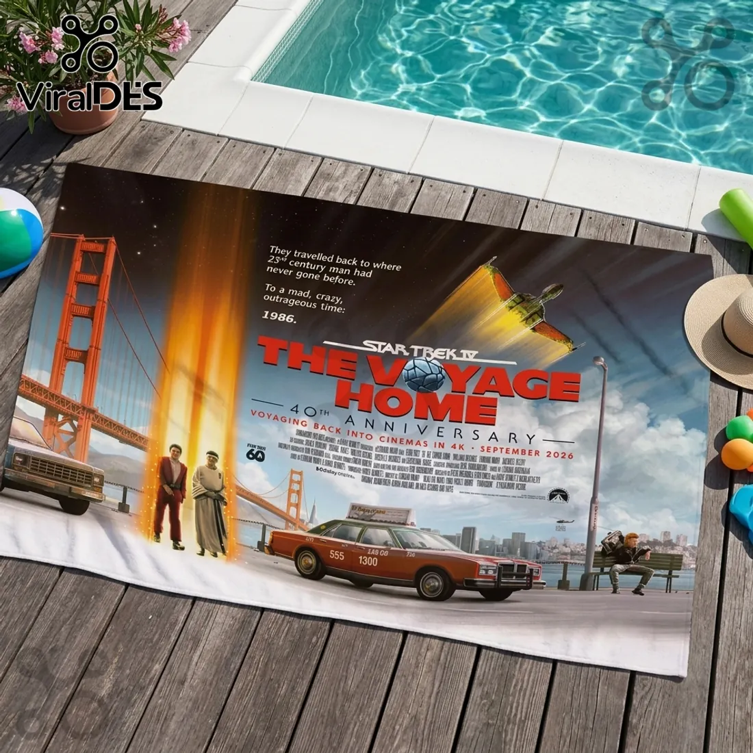 Star Trek The Voyage Home 40th Anniversary Beach Towel Star Trek The Voyage Home 40th Anniversary Beach Towel