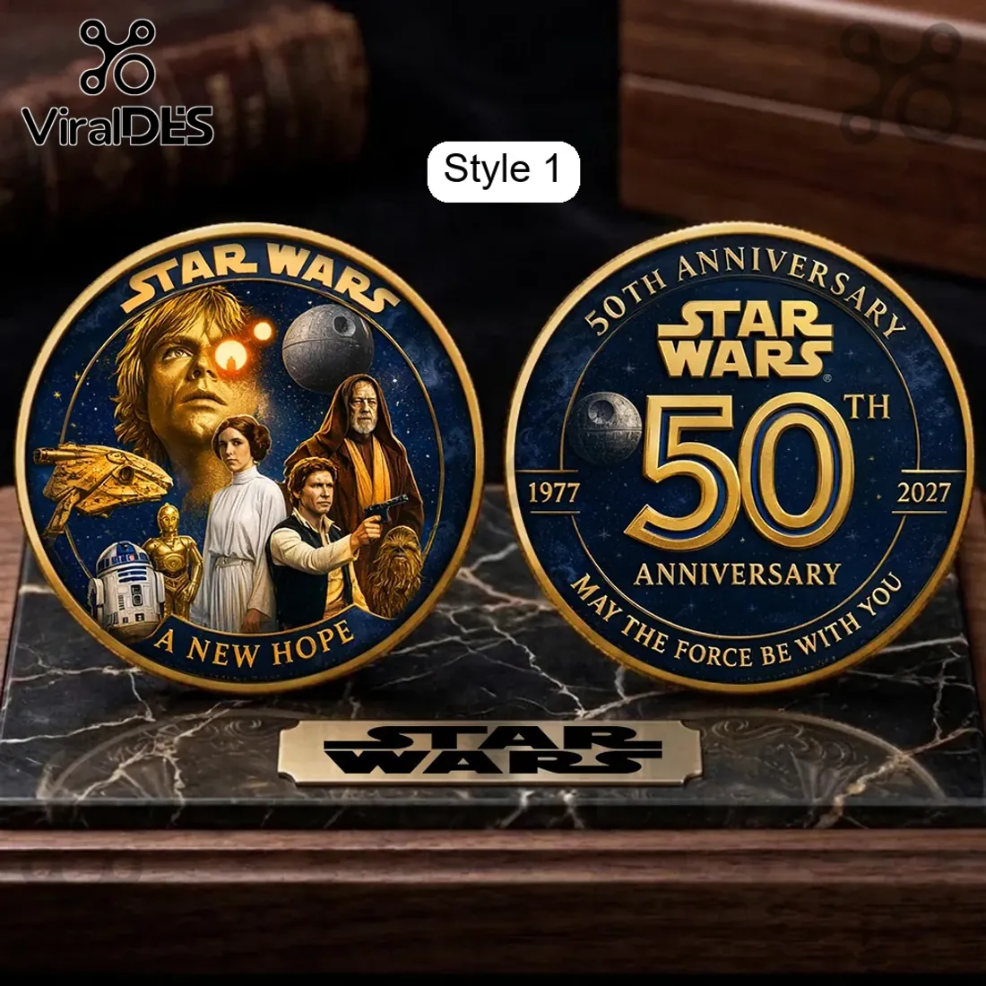 Star Wars 50th Anniversary Commemorative Gold Coin Star Wars 50th Anniversary Commemorative Gold Coin
