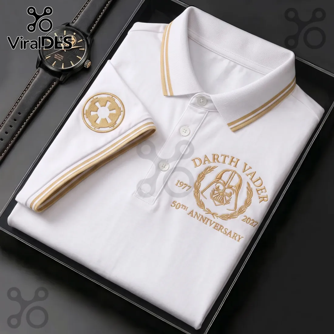 Star Wars Darth Vader 50th Anniversary Embroidered Polo Shirt Star Wars Darth Vader 50th Anniversary Embroidered Polo Shirt