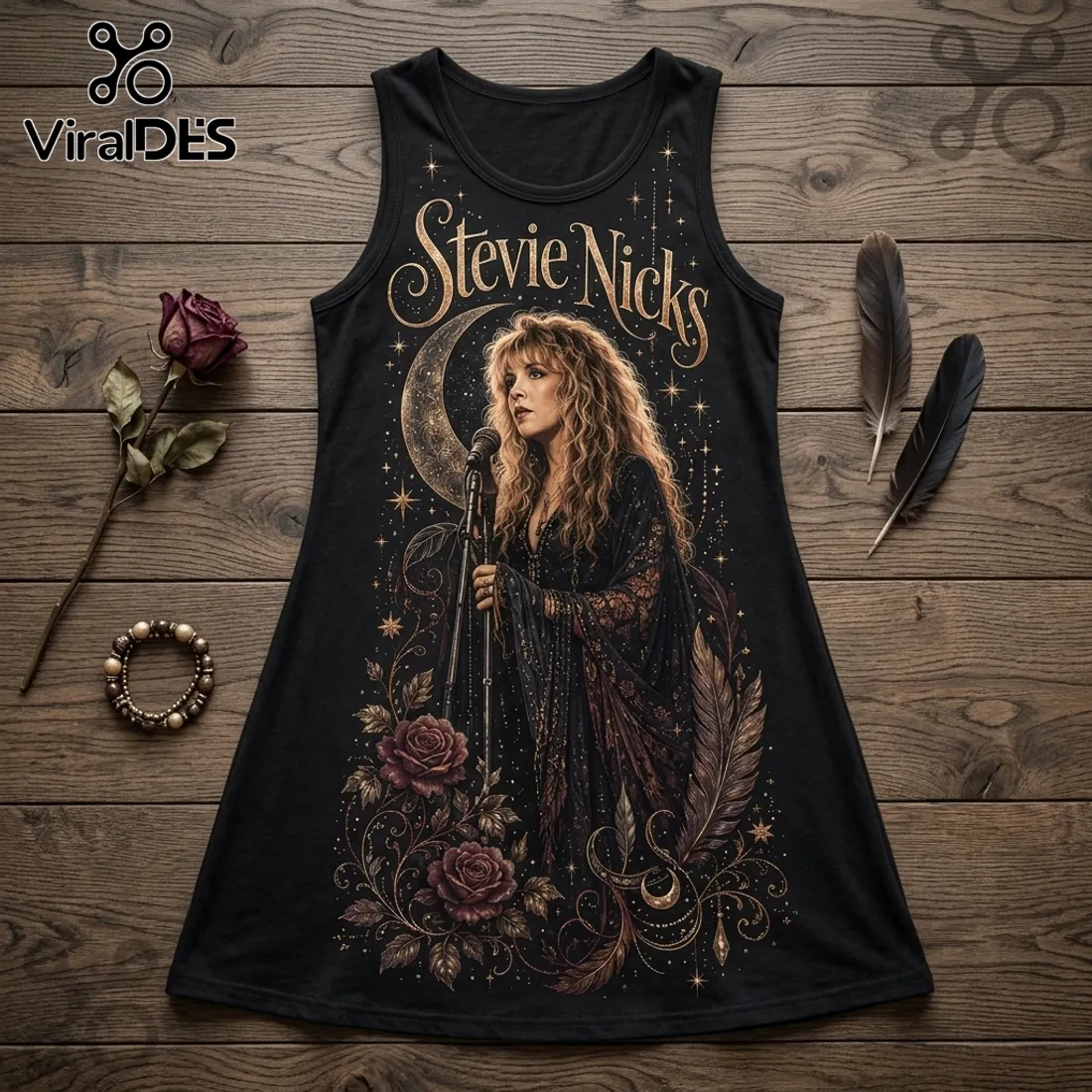 Stevie Nicks Vintage Celestial Floral Sleeveless Dress Stevie Nicks Vintage Celestial Floral Sleeveless Dress