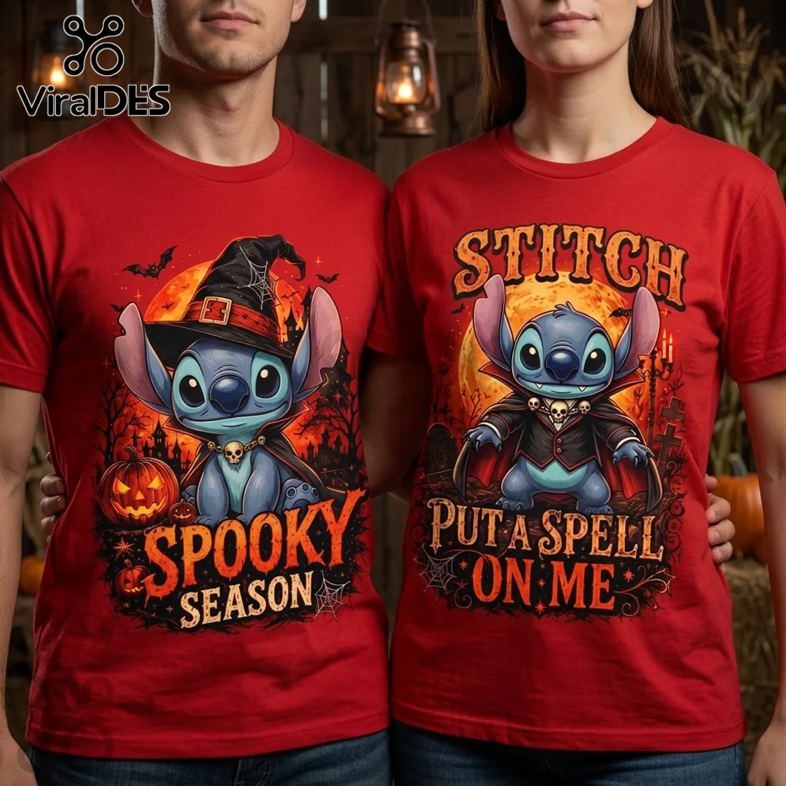Stitch Halloween Witch Hat Vampire Red T-Shirt Stitch Halloween Witch Hat Vampire Red T-Shirt