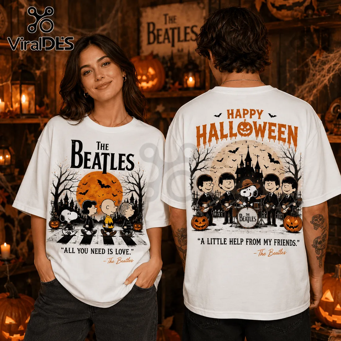 The Beatles x Peanuts All You Need Is Love Halloween T-Shirt The Beatles x Peanuts All You Need Is Love Halloween T-Shirt