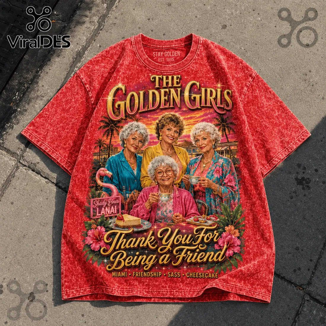 The Golden Girls Red Tie Dye T-Shirt The Golden Girls Red Tie Dye T-Shirt