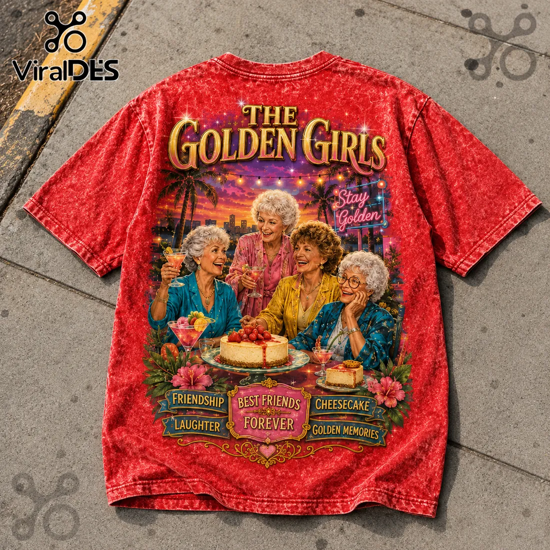 The Golden Girls Red Tie Dye T-Shirt The Golden Girls Red Tie Dye T-Shirt