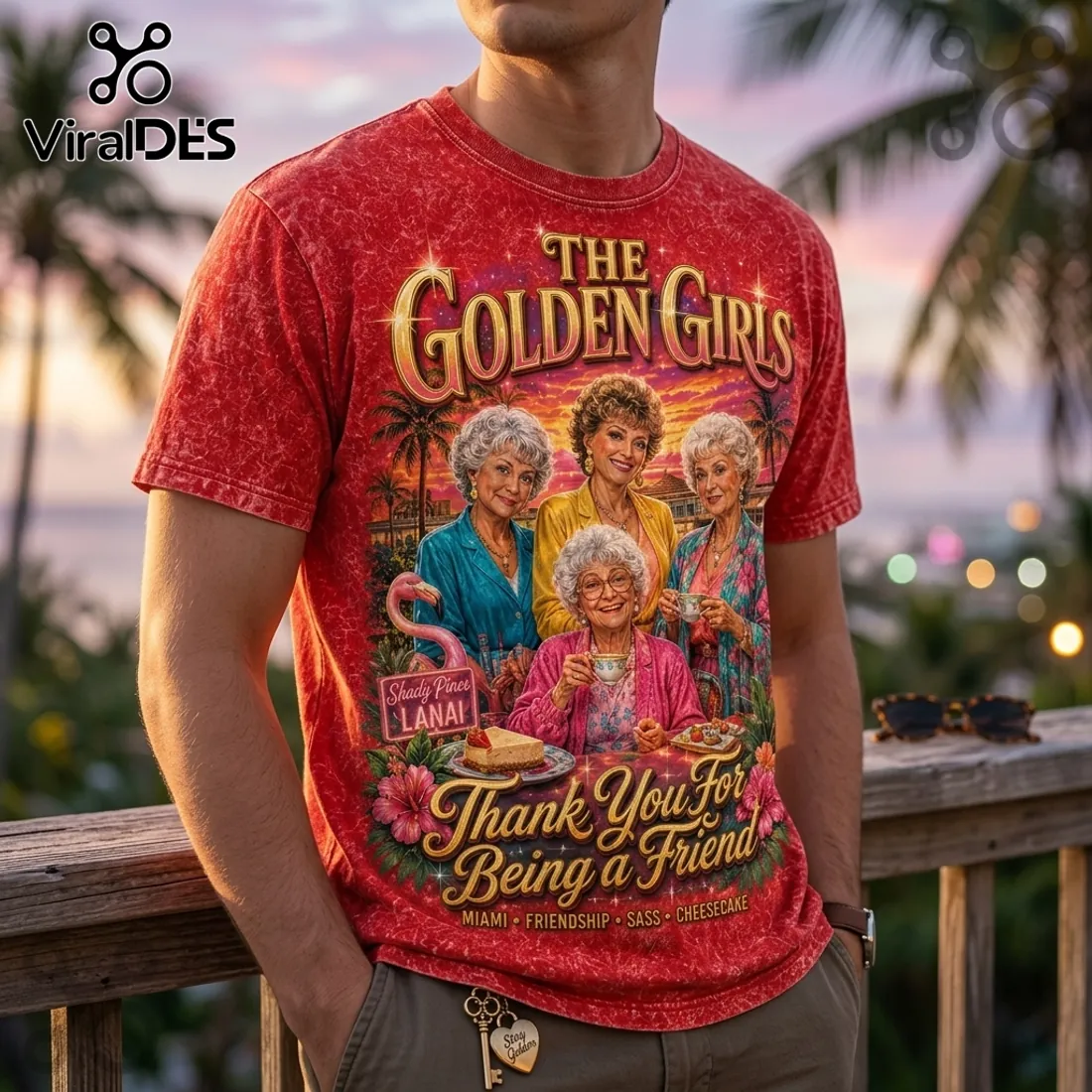The Golden Girls Vintage Red Tie Dye T-Shirt The Golden Girls Vintage Red Tie Dye T-Shirt