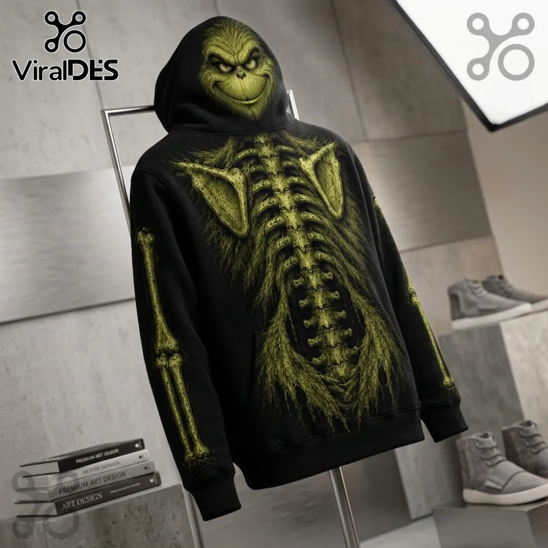 The Grinch Skeleton Black Pullover Hoodie The Grinch Skeleton Black Pullover Hoodie