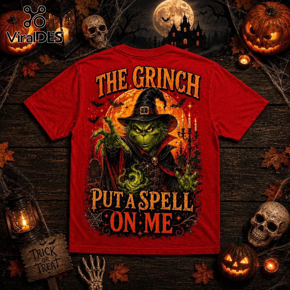 The Grinch Witch Hat Red Halloween T-Shirt The Grinch Witch Hat Red Halloween T-Shirt