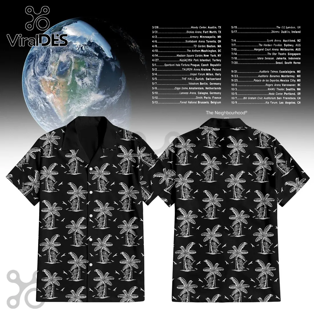 The Neighbourhood World Tour 2026 Aloha Hawaiian Shirt The Neighbourhood World Tour 2026 Aloha Hawaiian Shirt