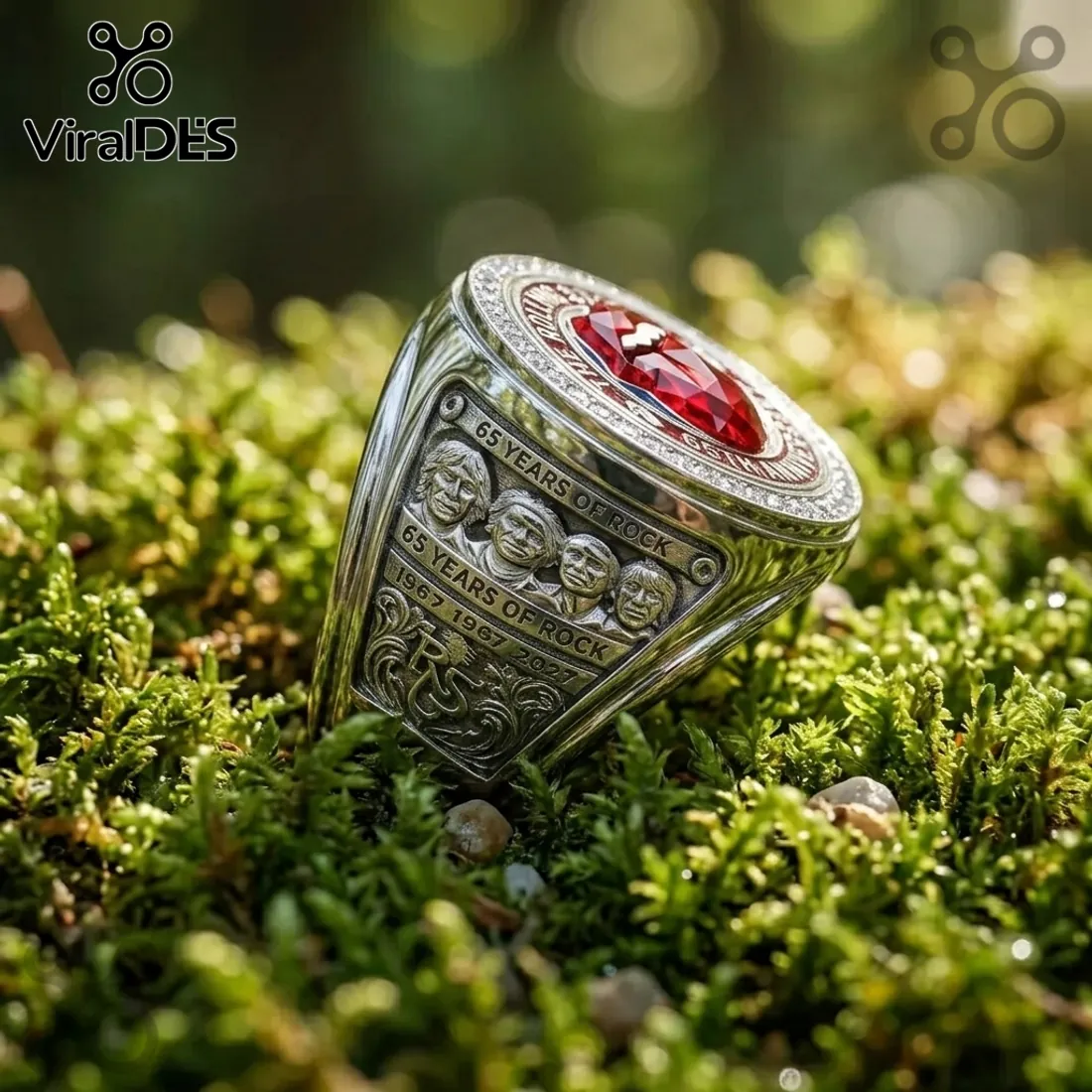 The Rolling Stones 65th Anniversary Engraved Stainless Steel Ring The Rolling Stones 65th Anniversary Engraved Stainless Steel Ring