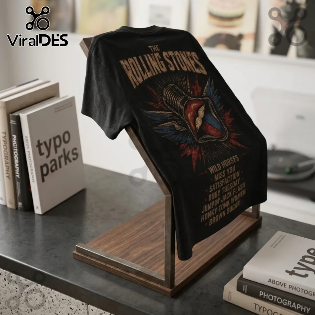 The Rolling Stones Vintage Wash Black T-Shirt