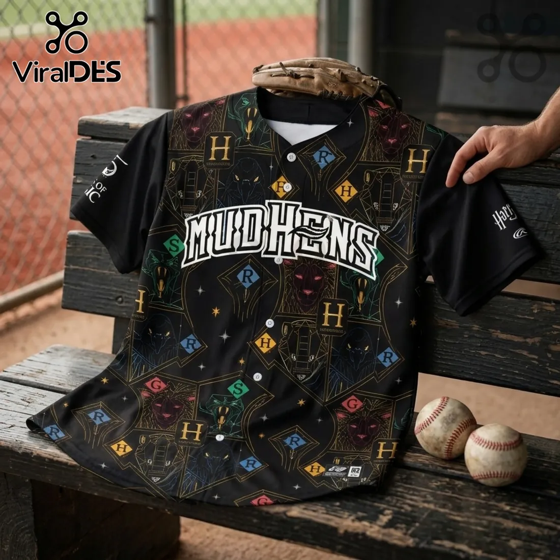 Toledo Mud Hens x Harry Potter Black Baseball Jersey Toledo Mud Hens x Harry Potter Black Baseball Jersey
