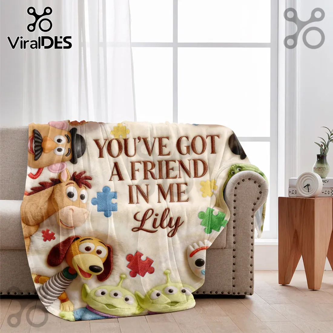 Toy Story Personalized Autism Awareness Plush Fleece Blanket Toy Story Personalized Autism Awareness Plush Fleece Blanket