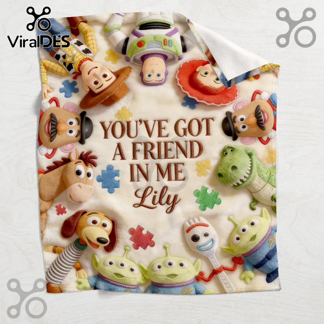 Toy Story Personalized Autism Awareness Plush Fleece Blanket Toy Story Personalized Autism Awareness Plush Fleece Blanket