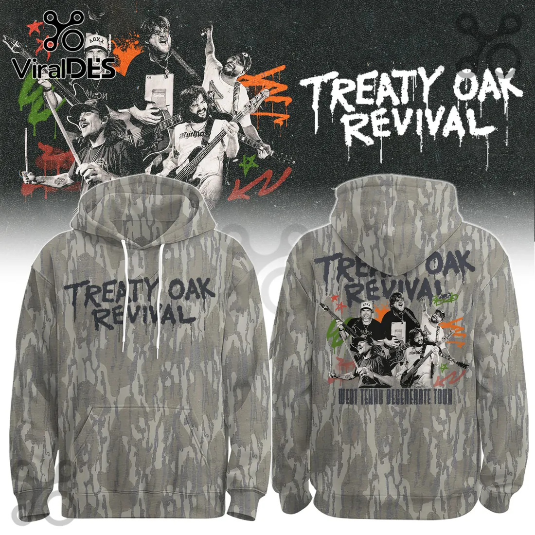 Treaty Oak Revival West Texas Degenerate Tour Camo Hoodie Treaty Oak Revival West Texas Degenerate Tour Camo Hoodie
