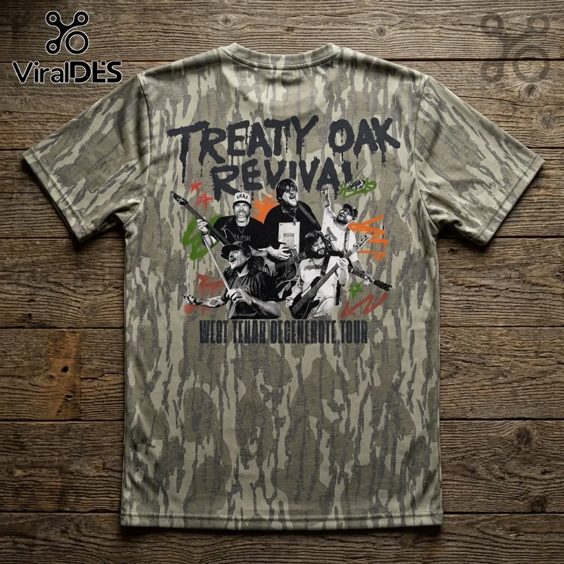 Treaty Oak Revival West Texas Degenerate Tour Camo T-Shirt Treaty Oak Revival West Texas Degenerate Tour Camo T-Shirt