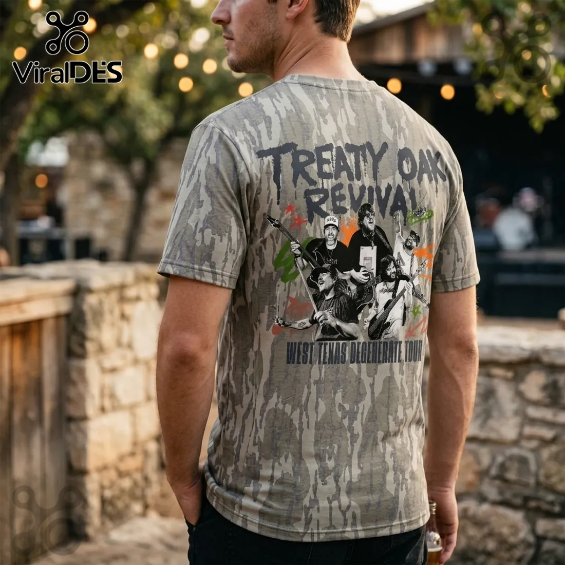 Treaty Oak Revival West Texas Degenerate Tour Camo T-Shirt Treaty Oak Revival West Texas Degenerate Tour Camo T-Shirt