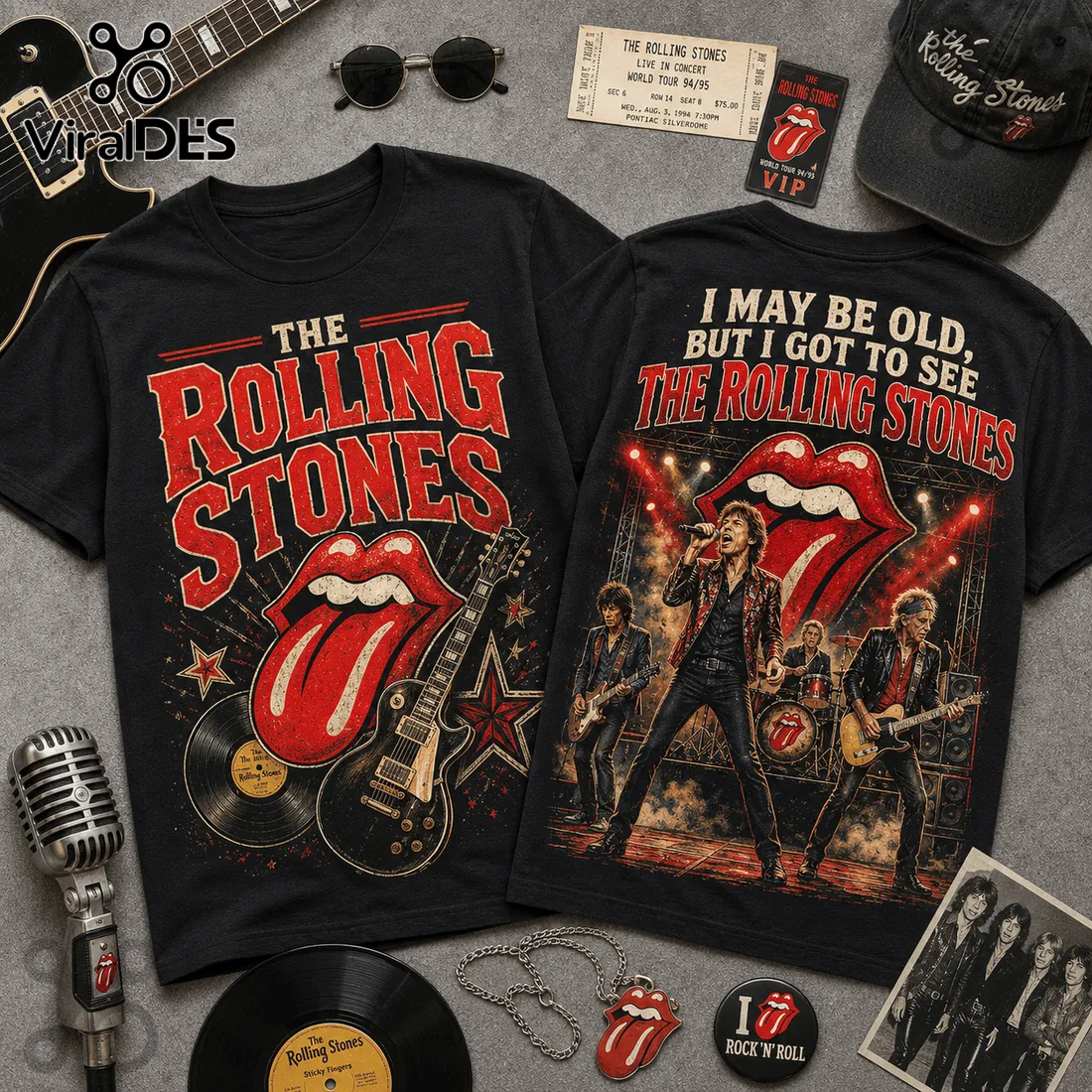 Vintage The Rolling Stones I May Be Old Concert T-Shirt Vintage The Rolling Stones I May Be Old Concert T-Shirt