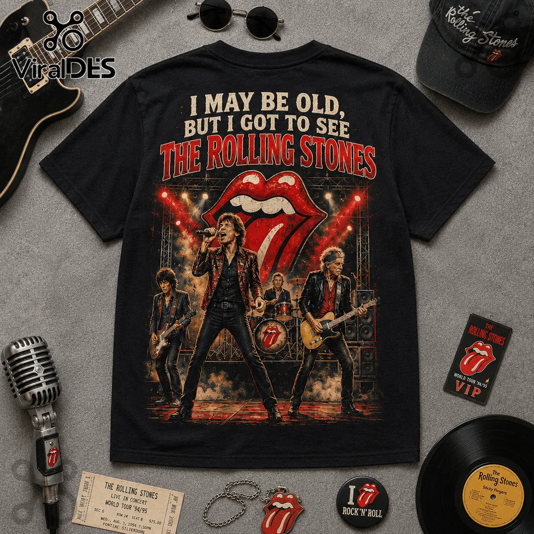 Vintage The Rolling Stones I May Be Old Concert T-Shirt Vintage The Rolling Stones I May Be Old Concert T-Shirt