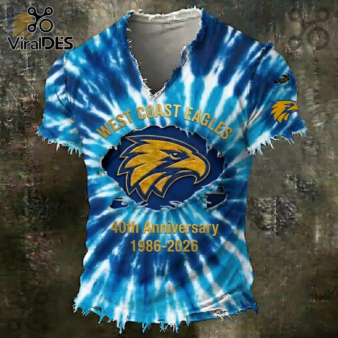 West Coast Eagles 40th Anniversary Tie Dye T-Shirt West Coast Eagles 40th Anniversary Tie Dye T-Shirt