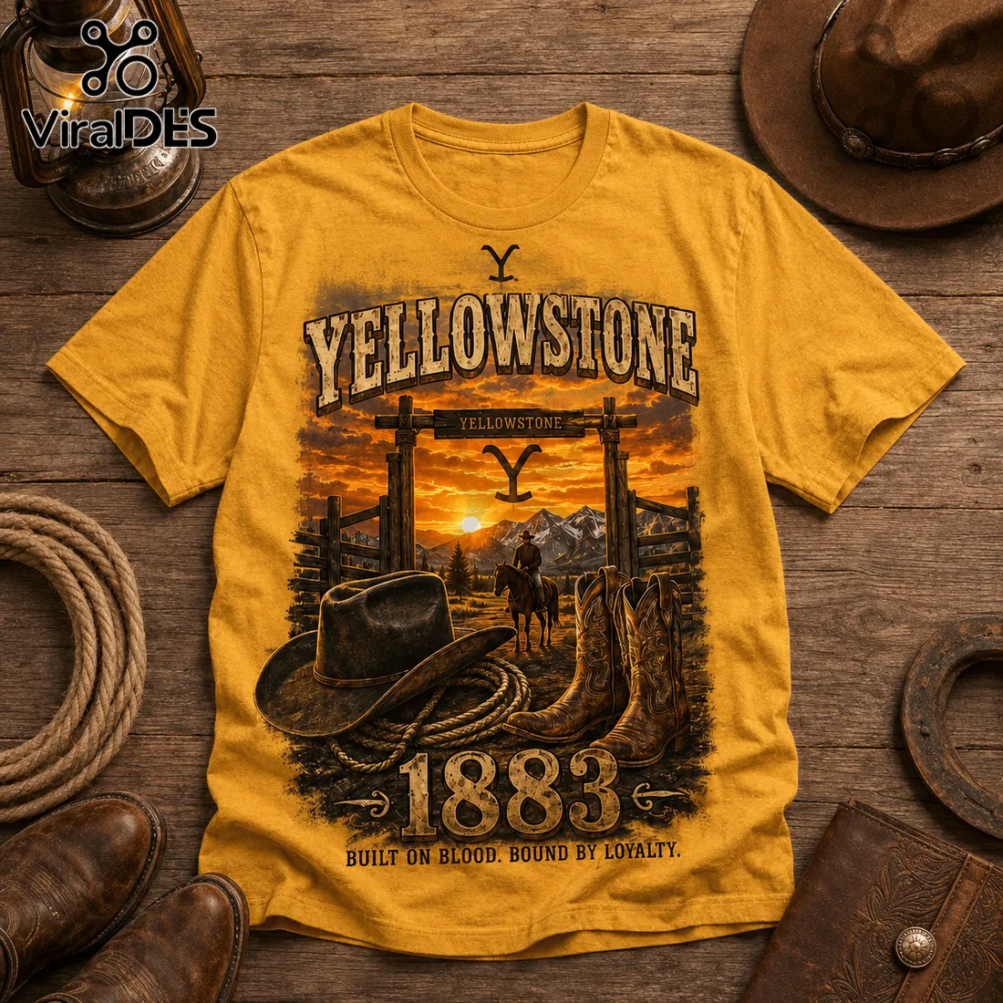 Yellowstone Dutton Ranch 1883 Gold T-Shirt Yellowstone Dutton Ranch 1883 Gold T-Shirt