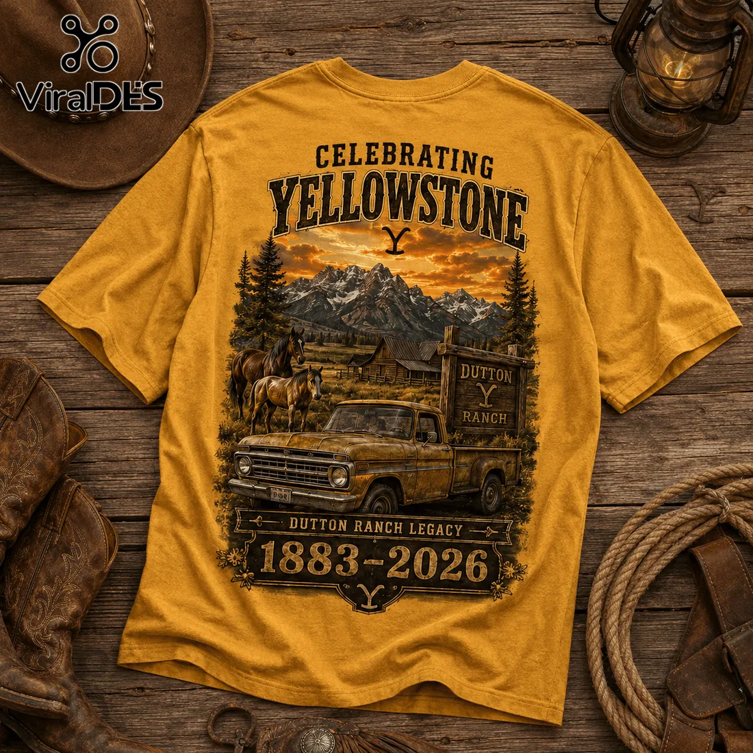 Yellowstone Dutton Ranch 1883 Gold T-Shirt Yellowstone Dutton Ranch 1883 Gold T-Shirt