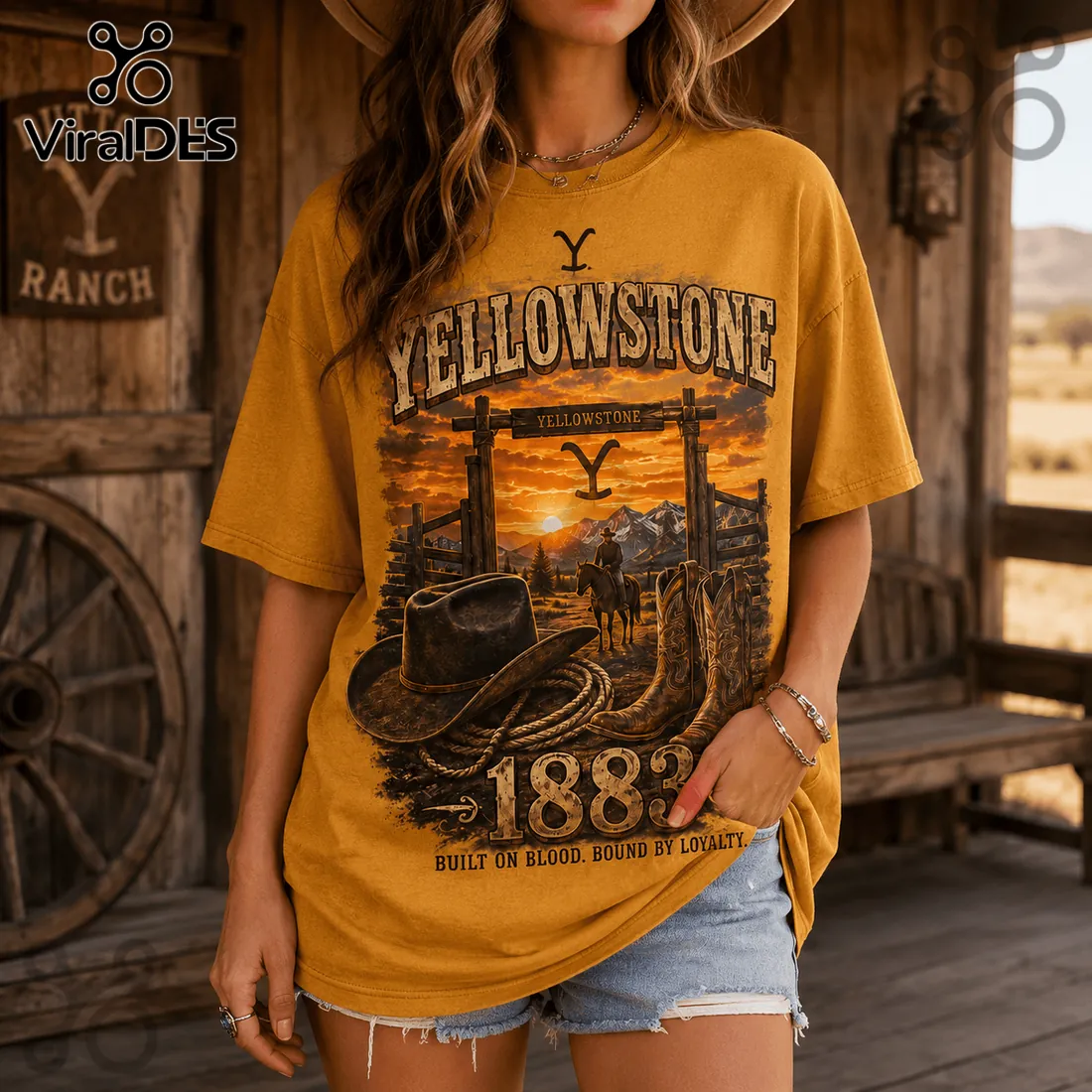 Yellowstone Dutton Ranch 1883 Gold T-Shirt Yellowstone Dutton Ranch 1883 Gold T-Shirt