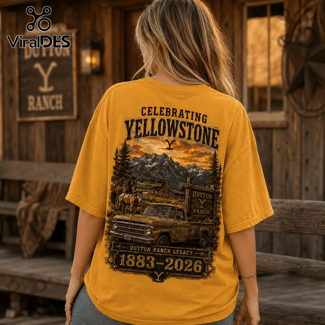 Yellowstone Dutton Ranch 1883 Gold T-Shirt Yellowstone Dutton Ranch 1883 Gold T-Shirt
