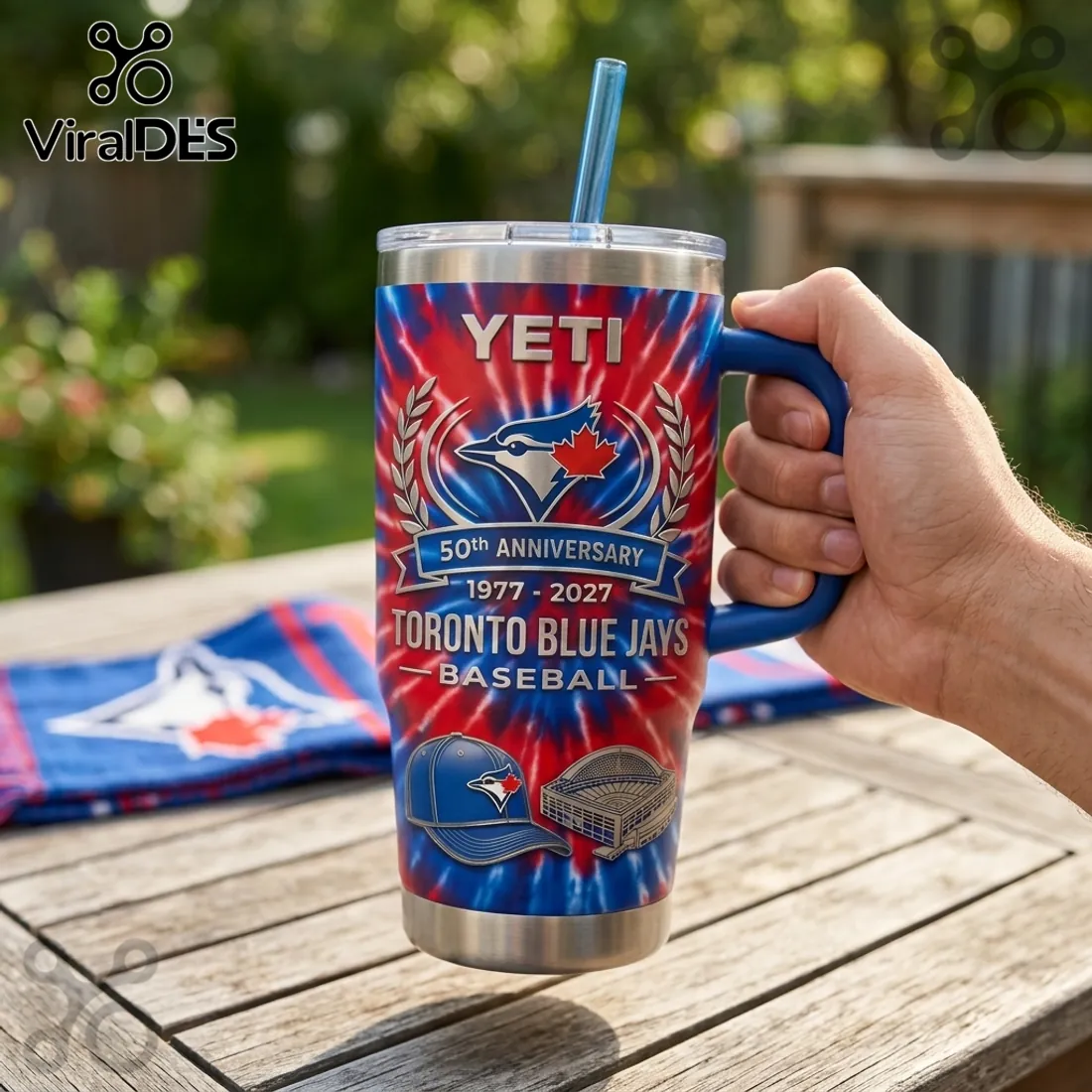 Yeti Toronto Blue Jays 50th Anniversary Tie Dye Stanley Tumbler Yeti Toronto Blue Jays 50th Anniversary Tie Dye Stanley Tumbler