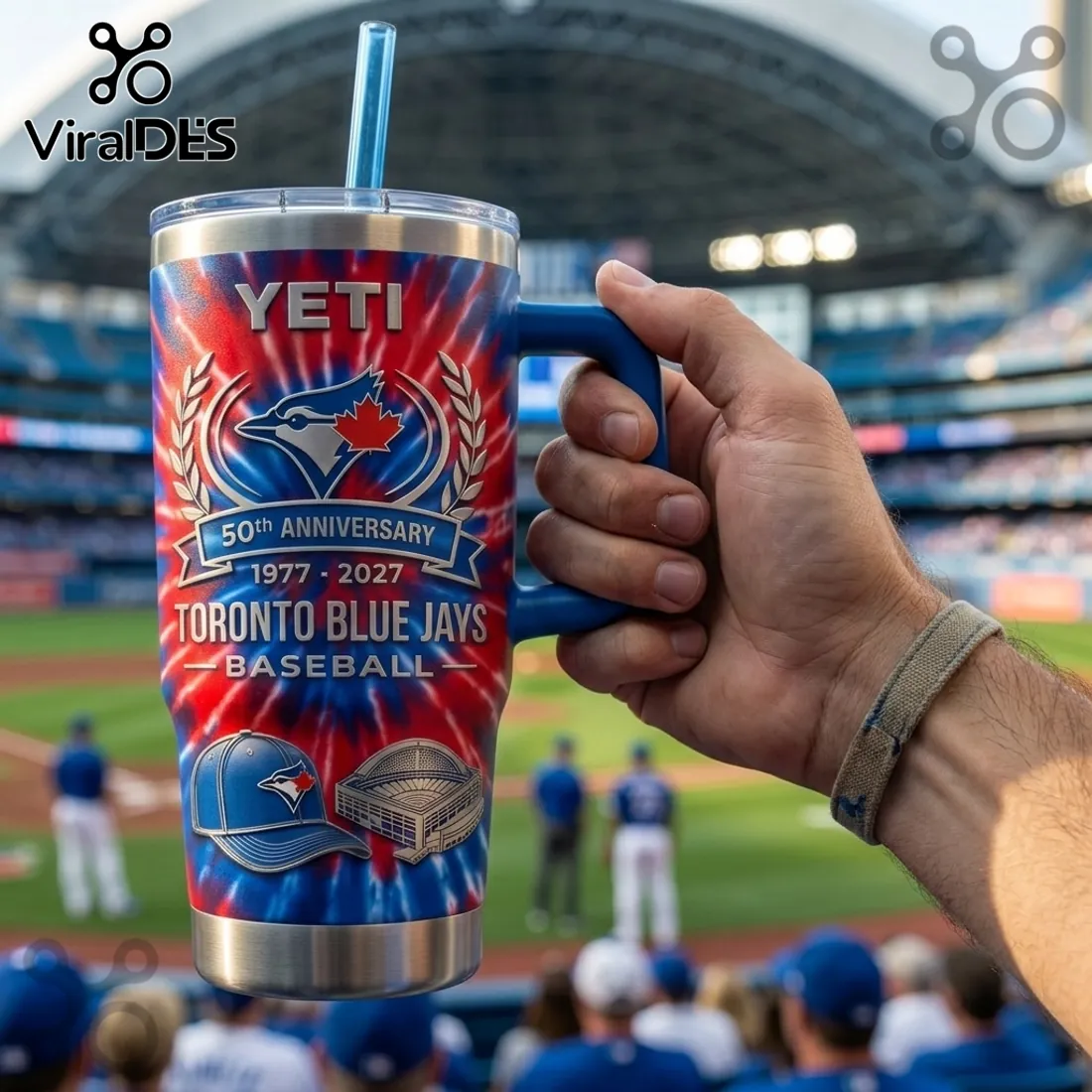Yeti Toronto Blue Jays 50th Anniversary Tie Dye Stanley Tumbler Yeti Toronto Blue Jays 50th Anniversary Tie Dye Stanley Tumbler