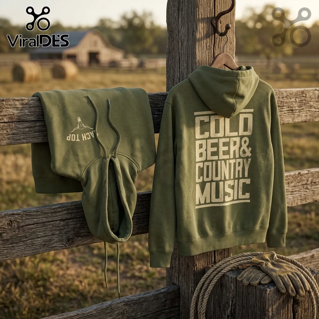 Zach Top Tour 26 Cold Beer and Country Music Olive Hoodie Zach Top Tour 26 Cold Beer and Country Music Olive Hoodie