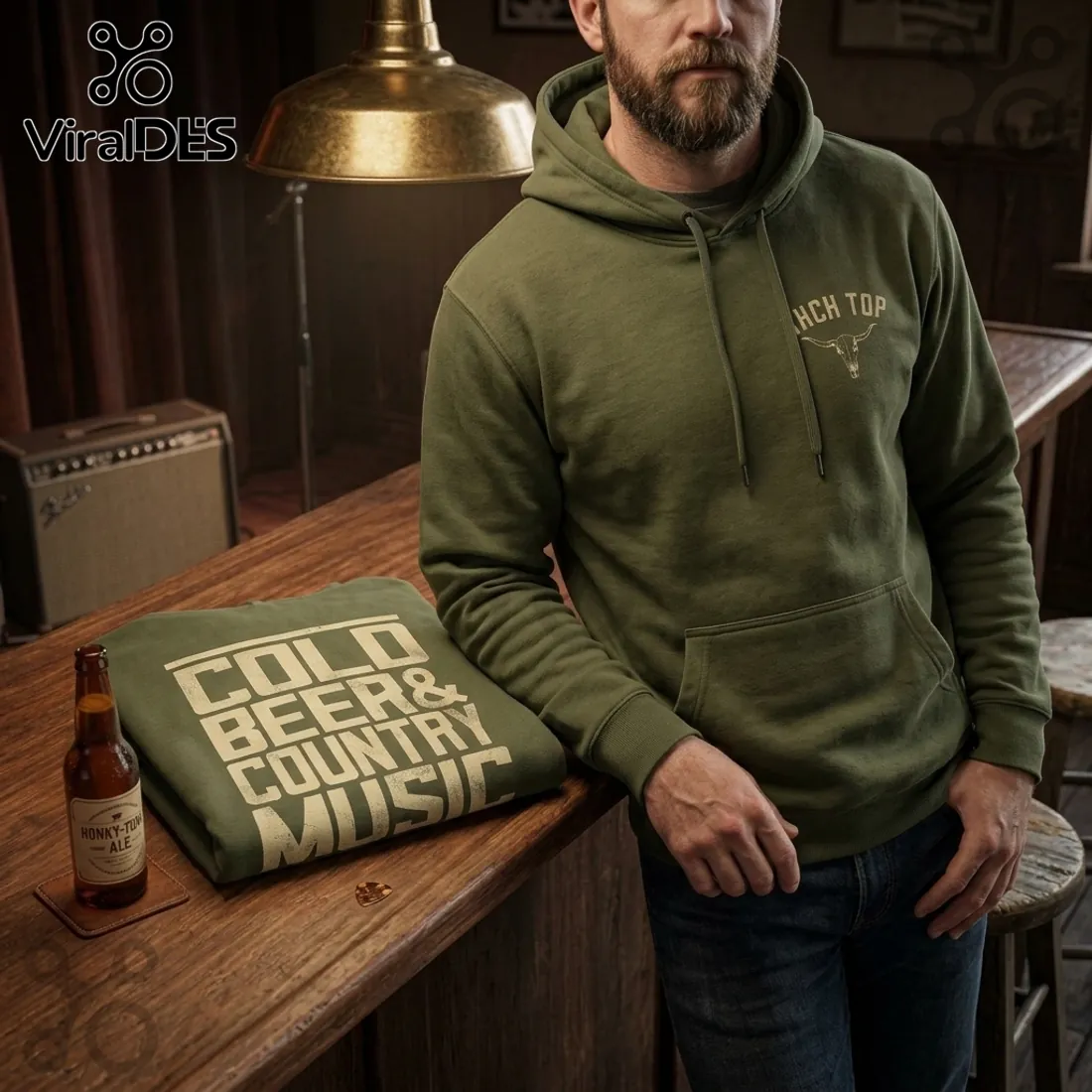Zach Top Tour 26 Cold Beer and Country Music Olive Hoodie Zach Top Tour 26 Cold Beer and Country Music Olive Hoodie