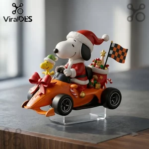 Snoopy Santa Racing Car Christmas Ornament 2026