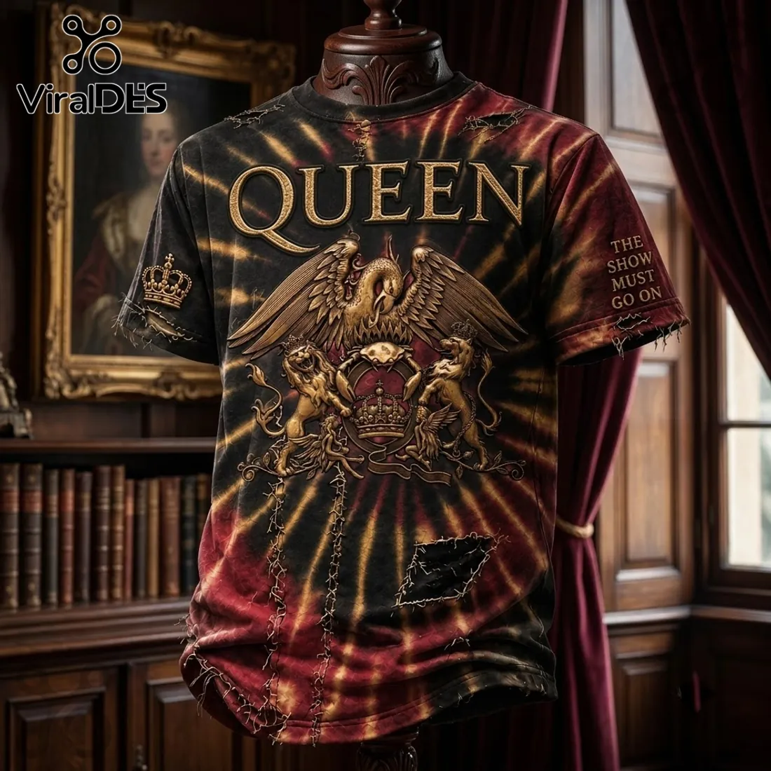 Queen The Show Must Go On Tie Dye T-Shirt Queen The Show Must Go On Tie Dye T-Shirt