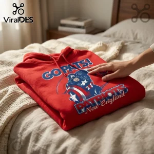 Captain America x New England Patriots 2026 Red Hoodie