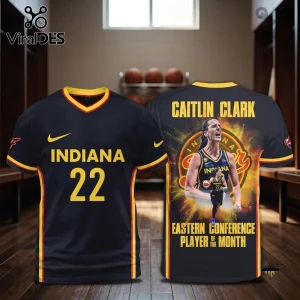 Caitlin Clark Indiana Fever Number 22 basketball hoodie featuring black fabric, yellow accents, and team player graphics.