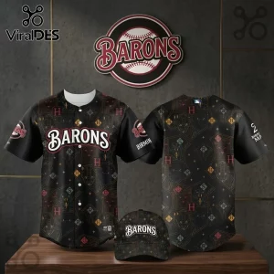 Birmingham Barons x Harry Potter Night black baseball jersey and matching cap featuring house crests and spell icons.
