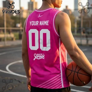 New York Liberty Rock The Pink 2026 basketball jersey in vibrant pink mesh with white trim and custom number 00 print.